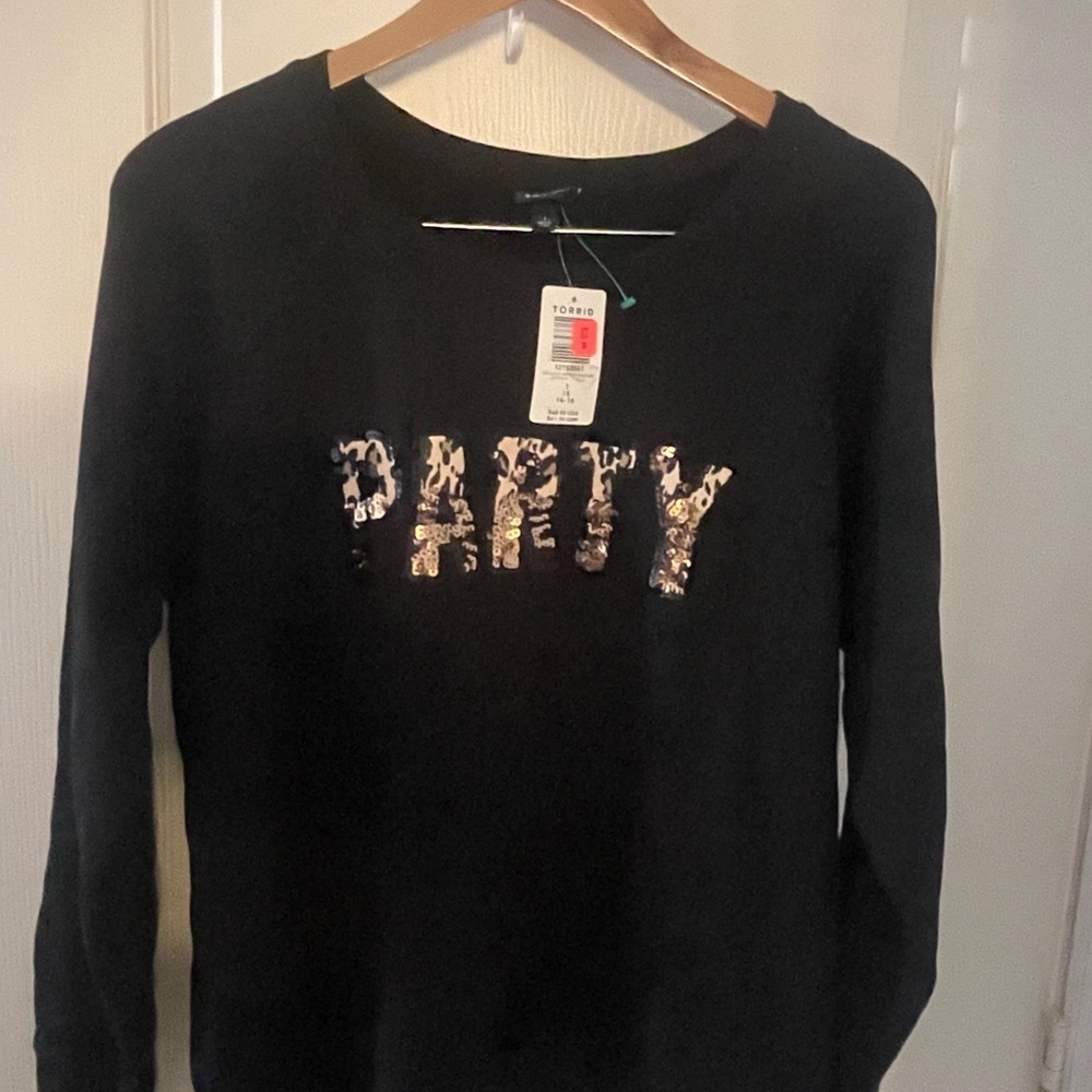 Torrid Black Sequin Party Top